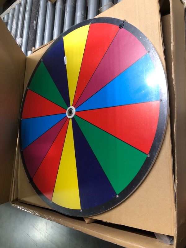 Photo 3 of 24 Inch Dual Use Spinning Prize Wheel 14 Slots Color Tabletop and Floor Roulette Wheel of Fortune, Spin The Wheel with Dry Erase Marker and Eraser Win The Fortune Spinner Game for Carnival Trade Show 24 Inch Adjustable Heavy Duty Prize Wheel