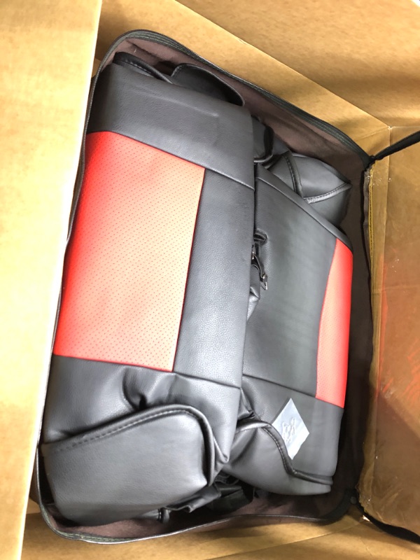 Photo 3 of OASIS AUTO 2007-2017 Wrangler JK Custom Leather Seat Covers (2007-2010 Wrangler 4-Door, Black&Red) 2007-2010 Wrangler 4-Door BLACK&RED