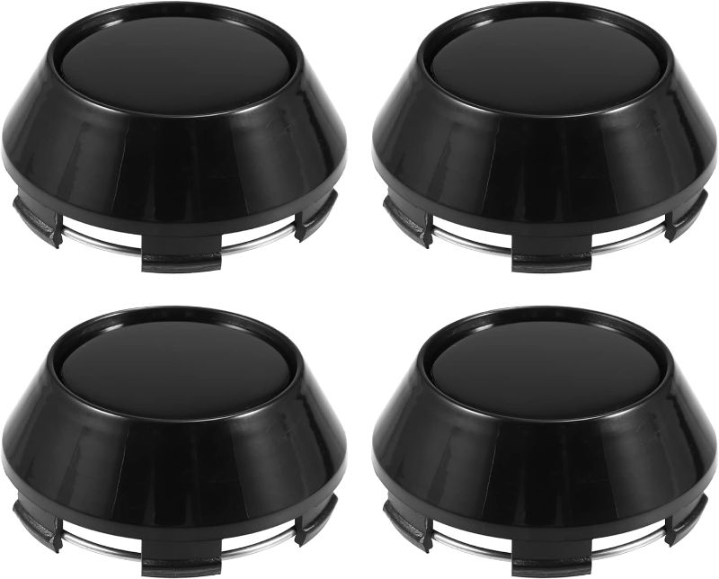 Photo 1 of ACROPIX 69mm 6 Clips Car Wheel Rim Hub Center Caps Cover with Black Sticker Silver Tone - Pack of 4