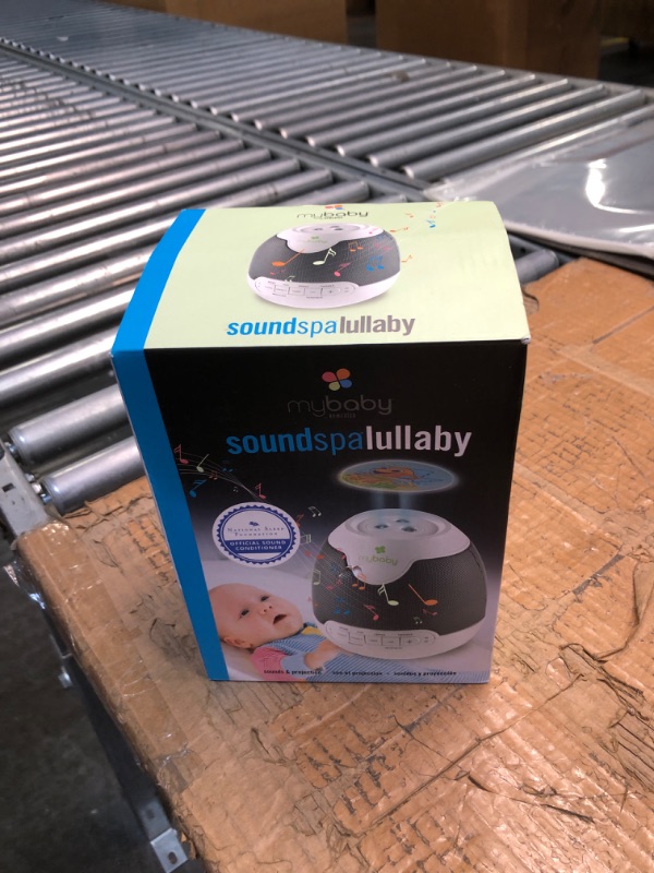 Photo 2 of ** NO CHARGER ** MyBaby, SoundSpa Lullaby - Sounds & Projection, Plays 6 Sounds & Lullabies, Image Projector Featuring Diverse Scenes, Auto-Off Timer Perfect for Naptime, Powered by an AC Adapter, by HoMedics White/Grey