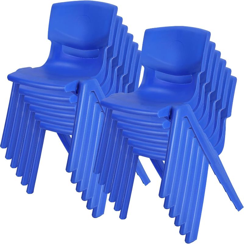 Photo 1 of 12 Pack Kids Plastic Chairs Stack School Seats Chairs