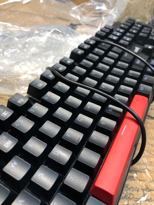 Photo 3 of Keychron C3 Pro QMK/VIA Custom Gaming Keyboard, Programmable 87 Keys Compact TKL Layout Gasket Mount, Red LED Backlight Wired Mechanical Keyboard with Red Switches for Mac/Windows/Linux
