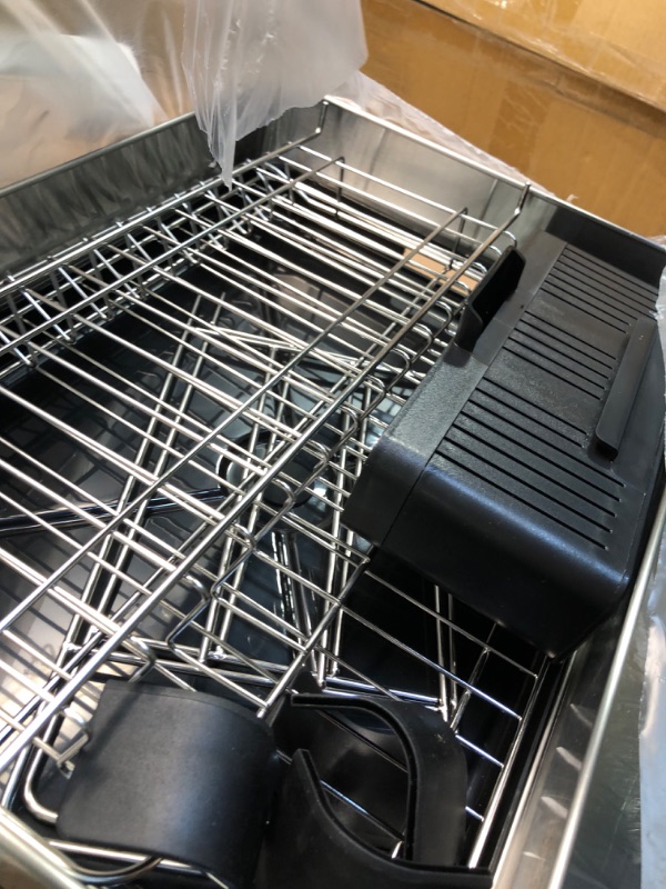 Photo 4 of romision Dish Drying Rack, 304 Stainless Steel 2 Tier Large Dish Rack and Drainboard Set with Swivel Spout Drainage, Full Size Dish Drainer with Utensil Holder for Kitchen Counter of Big Family