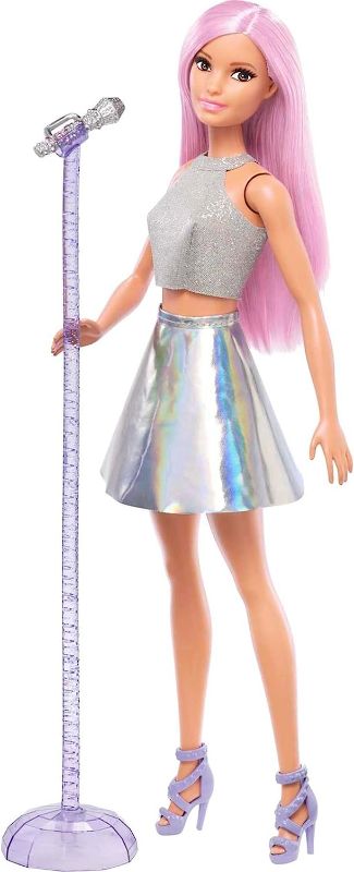 Photo 1 of Barbie Pop Star Fashion Doll Dressed in Iridescent Skirt