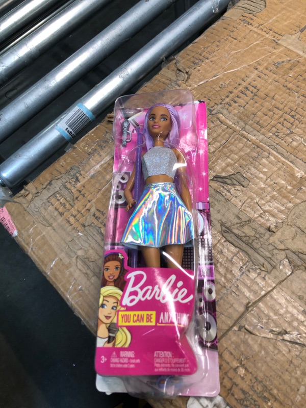 Photo 1 of Barbie Pop Star Fashion Doll Dressed in Iridescent Skirt