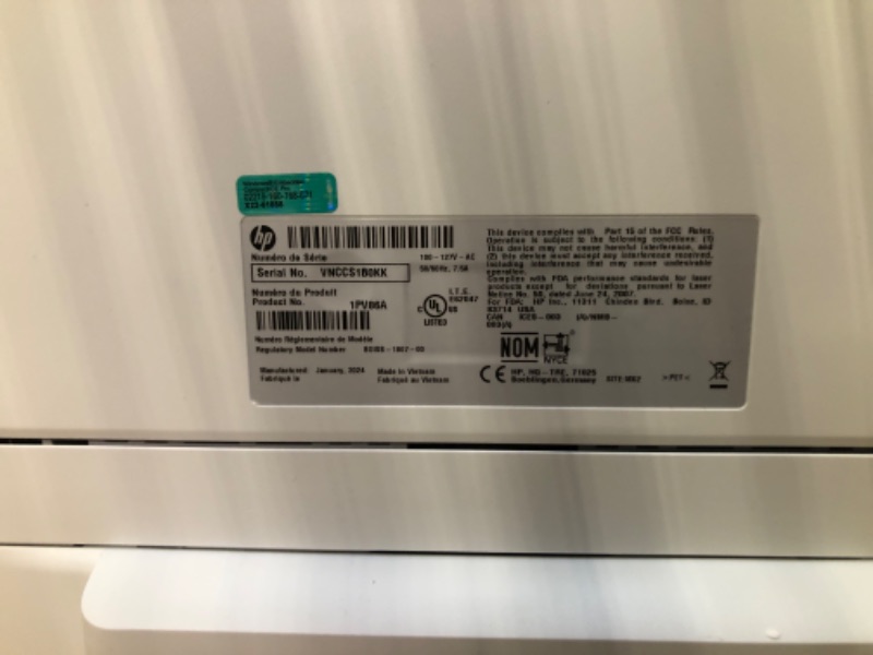 Photo 1 of HP LaserJet Enterprise M507dn Monochrome Printer with built-in Ethernet & 2-sided printing (1PV87A) White