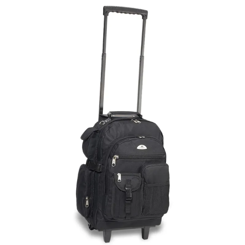 Photo 1 of **MISSING 1 WHEEL** Everest Deluxe Wheeled Backpack, Black 