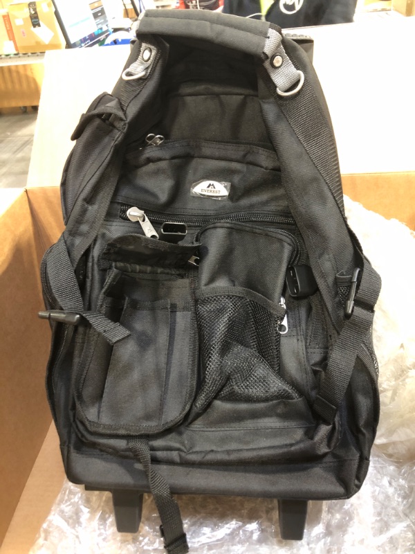 Photo 3 of **MISSING 1 WHEEL** Everest Deluxe Wheeled Backpack, Black 