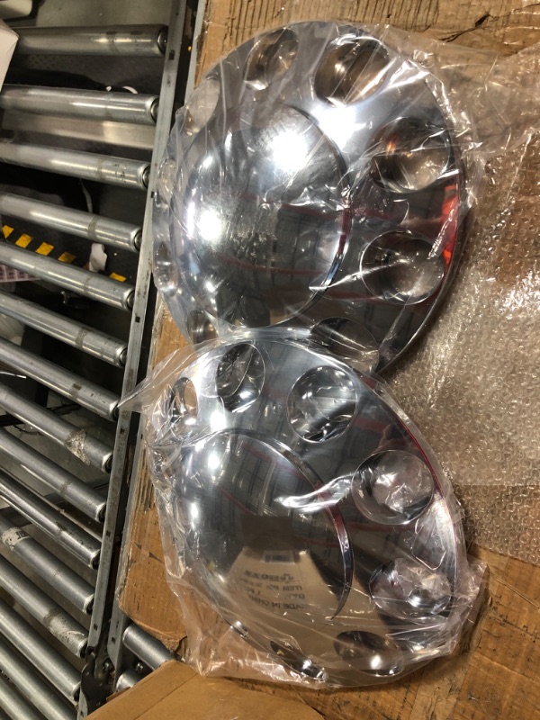 Photo 3 of Axle Covers Complete Set Chrome ABS (2 Front 4 Rear) for Semi Truck