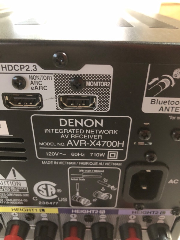 Photo 8 of Denon AVR-X4700H 8K Ultra HD 9.2 Channel (125 Watt X 9) AV Receiver 2020 Model - 3D Audio & Video with IMAX Enhanced, Built for Gaming, Music Streaming, Alexa + HEOS