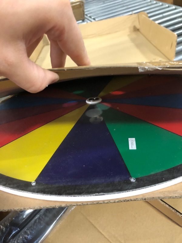Photo 1 of 24 Inch Dual Use Spinning Prize Wheel 14 Slots Color Tabletop and Floor Roulette Wheel of Fortune, Spin The Wheel with Dry Erase Marker and Eraser Win The Fortune Spinner Game for Carnival Trade Show 24 Inch Adjustable Heavy Duty Prize Wheel