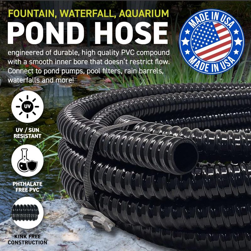 Photo 1 of 1" Dia. Corrugated Pond Tubing 1-Inch ID, Black PVC