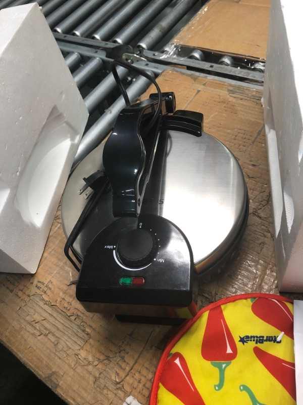 Photo 1 of 10inch Roti Maker by StarBlue with FREE Roti Warmer - The automatic Stainless Steel Non-Stick Electric machine to make Indian style Chapati, Tortilla, Roti AC 110V 50/60Hz 1200W SB-SW2093
