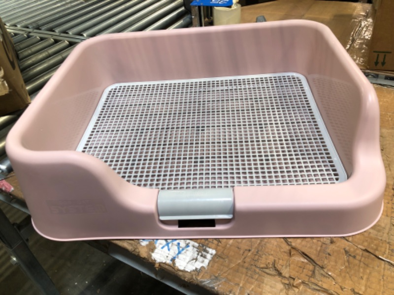 Photo 3 of [PS Korea] Indoor Dog Potty Tray – with Protection Wall Every Side for No Leak, Spill, Accident - Keep Paws Dry and Floors Clean (Pink) Tray Only Pink