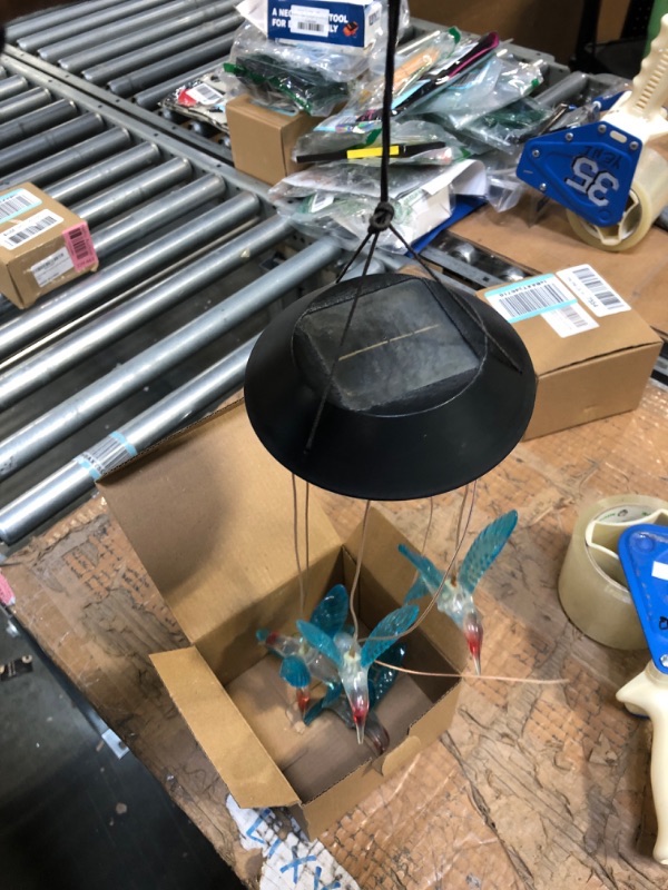 Photo 1 of HiSolar Hummingbird Solar Wind Chimes Color Changing Solar Mobile Lights Waterproof LED Wind Chimes Solar Powered Lights for Home Party Yard Garden Christmas Decoration(Blue) Bird Blue