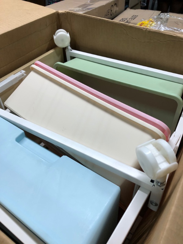 Photo 1 of Utility Cart with 4 Drawers,Rolling Storage Cart with Drawers,Arts and Crafts Storage Cart with Wooden Tabletop for Bedroom,Kid's Room,Dorm,Classroom,Office,Colorful