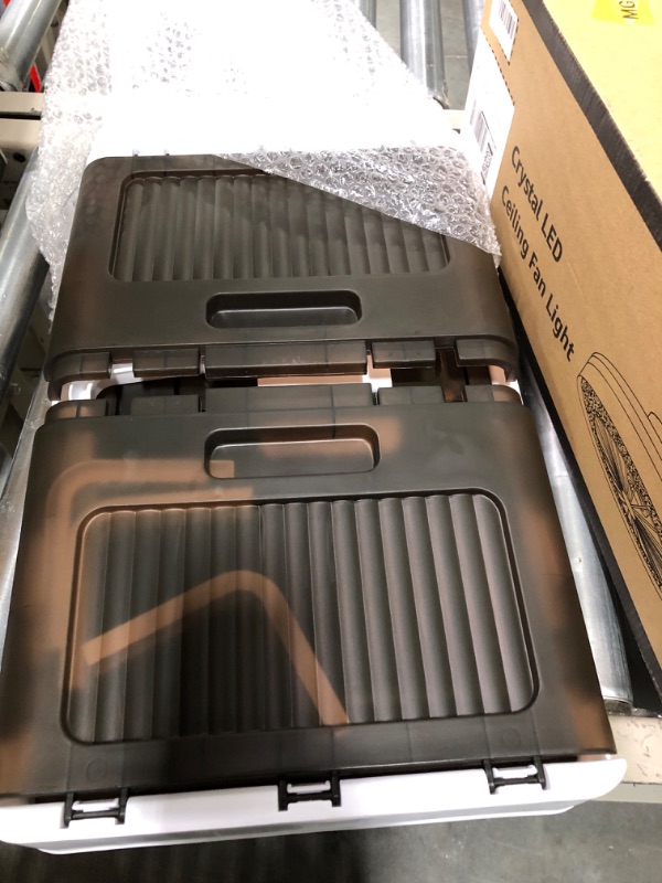 Photo 1 of Folding Storage Boxes, Collapsible Plastic Storage Bins with Lids and Wheels For Closet Organizer, Stackable Storage Bins for Book Organizers and Storage (13Gal, 6pack) 13Gal 6pack