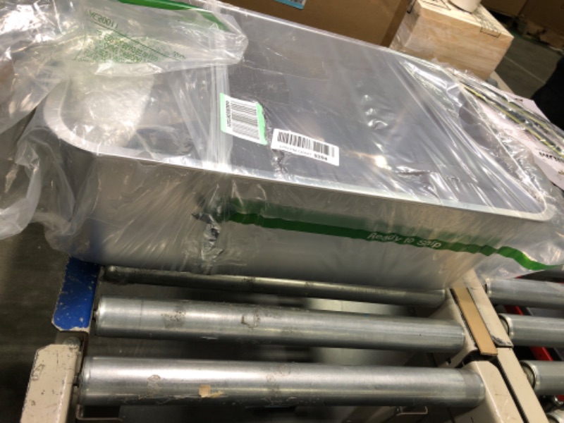 Photo 1 of Rypet 1 SET Stainless Steel Litter Box?Rust Proof Metal Cat Litter Tray?Durable Kitten Litter Box with 1 Cat Litter Scoop?5 Litter Pee Splash Guard and 1 Cat Litter Mat?Easy to Clean(23.6"*15.8"*7.9") 1 SET 23.6"*15.8"*7.9"