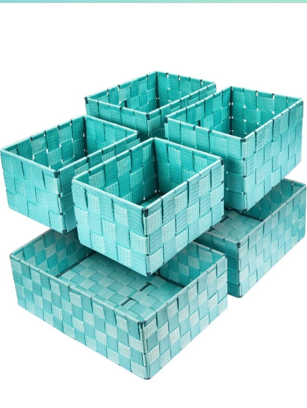 Photo 1 of 4.7 4.7 out of 5 stars (982)
Woven Storage Baskets, Storage Bins, Cube Basket Container Baskets Storage Boxes Organizers for Clothes/Shelves/Closet/Bathroom, Set of 6 (Aqua