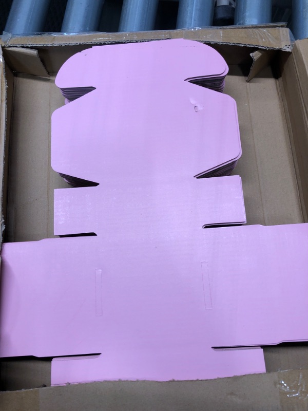 Photo 3 of Lmuze Small Pink Shipping Boxes for Small Business Pack of 25 - 4x4x2 inches Cardboard Corrugated Mailer Boxes for Shipping Packaging Craft Gifts Giving Products 4x4x2 inch Pink