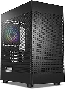 Photo 1 of DARKROCK MH200 Black PC Computer Case for Office&Gaming Compact Mid-Tower Micro ATX Mini ITX High-Airflow Mesh Front & Side Panel Top 240mm Radiator Support Type-C Ready, ARGB 120mm Fan Pre-Installed