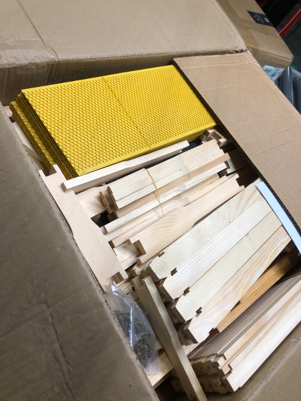 Photo 3 of 10-Frames Complete Beehive Kit, 100% Beeswax Coated Bee Hive Includes Frames and Beeswax Coated Foundation Sheet (2 Layer)