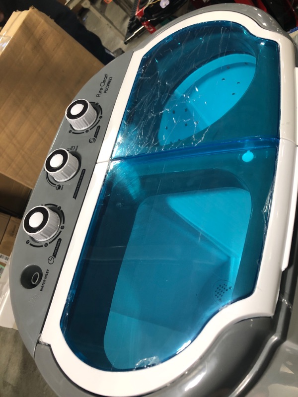 Photo 1 of **FOR PARTS**Compact Home Washer & Dryer, 2 in 1 Portable Mini Washing Machine, Twin Tubs, 11lbs. Capacity, 110V, Spin Cycle w/ Hose, Translucent Tub Container Window, Ideal for Smaller Laundry Loads