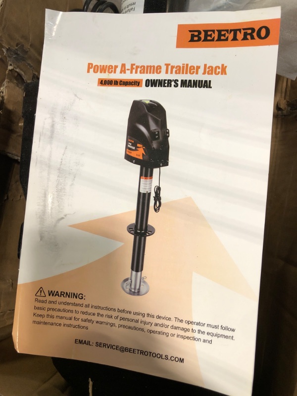 Photo 3 of BEETRO 4000 lbs Electric Trailer Jack, Power Tongue Jack for Travel, Trailer, Camper, RV, 22" Lift, 12V DC, Black