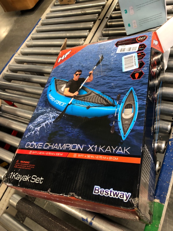 Photo 2 of Bestway Hydro Force: Rapid Elite X2 Kayak Set - Seats 2 Adults, 397 lb Weight Capacity, Includes 2 Paddles, Hand Pump, 2 Fins, Storage Carry Bag 1-Person Cove Champion