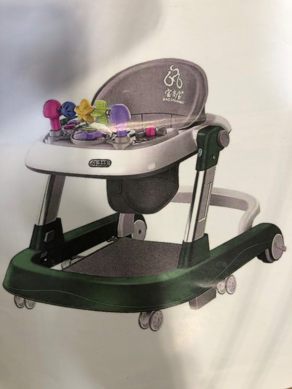 Photo 1 of Baby Walker, 3-in-1 Foldable Baby Walkers and Baby Activity Center with Music &Toys Tray,8-Gear Height Adjustment Infant Toddler Walker and Baby Walker with Wheels for Baby Boys and Girls 6-24 Months Green