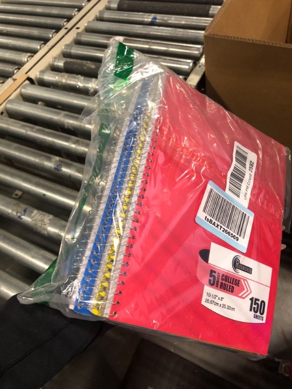 Photo 1 of Rosmonde 5 Subject Notebook College Ruled, 3 Value Pack, 300 Pages (150 Sheets), 8 x 10-1/2", 5 Subject College Ruled Spiral Notebooks for School & Office, Thick Paper Fights Ink Bleed, 3 Hole Punched 3 Pack 5 Subject