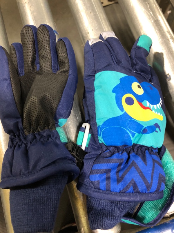 Photo 3 of AMYIPO Kids Winter Snow Ski Gloves Children Snowboard Gloves for Boys Girls BLUE 4-5 Years