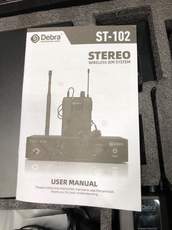 Photo 7 of D Debra PRO ST-102 UHF Stereo Wireless in Ear Monitor System,Wireless IEM with Bodypacks and Headsets,560-590Mhz Transmitter and Receiver,Ideal for Stage,Studio,Speech(2 Bodypack with Transmitter)