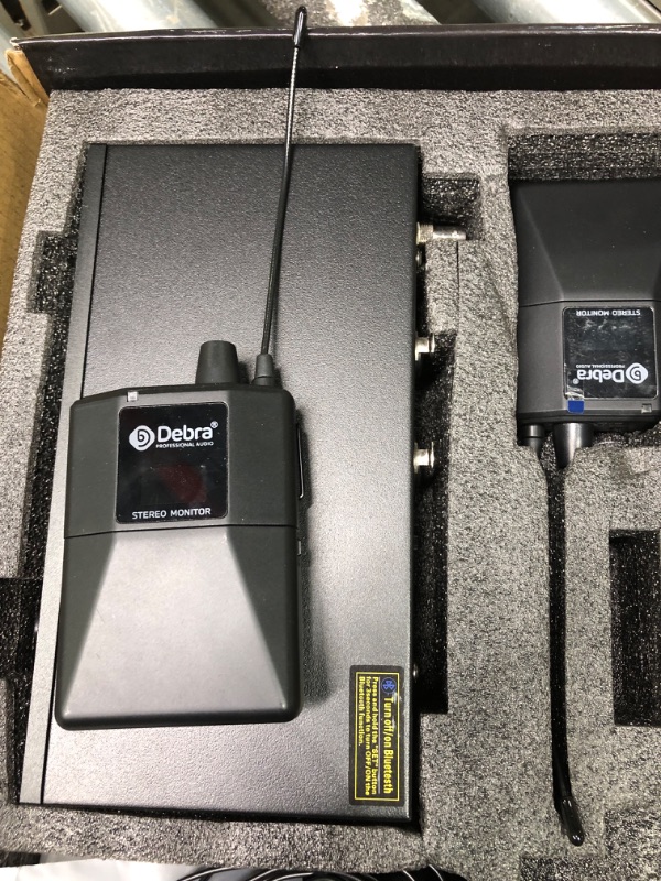 Photo 4 of D Debra PRO ST-102 UHF Stereo Wireless in Ear Monitor System,Wireless IEM with Bodypacks and Headsets,560-590Mhz Transmitter and Receiver,Ideal for Stage,Studio,Speech(2 Bodypack with Transmitter)