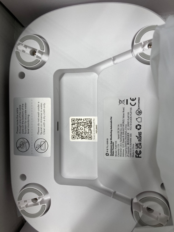 Photo 1 of PETLIBRO App Monitoring Cat Water Fountain with Wireless Pump, 2.5L/84oz Dockstream Pet Water Fountain for Cats Inside, Automatic Cat Waterer Fountain with 2.4GHz Wi-Fi, Smart Fountain, App Control App Monitoring Water Fountain