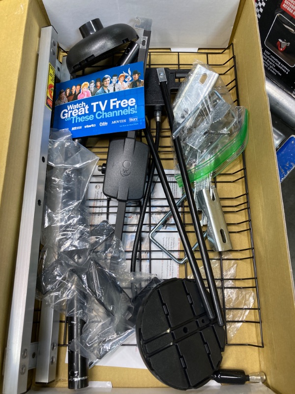 Photo 1 of Antennas Direct ClearStream 4V TV Antenna, 70+ Mile Range, UHF/Vhf, Multi-Directional, Indoor, Attic, Outdoor, Mast W/Pivoting Base/Hardware/Adjustable Clamp/Sealing Pads, 4K Ready, Black – C4-V-CJM 70 Miles
