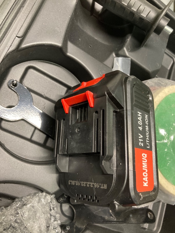 Photo 1 of 21V Cordless Angle Grinder, 4-1/2'' / 5 inch Power Angle Grinder Tools with 2X4.0Ah Batteries. Brushless Motor Metal Grinder, Grinder Power Tool set with Cutting Wheels Flap Disc for Cutting Red