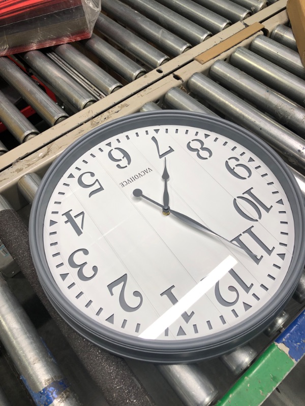 Photo 1 of 18 Inch Modern Wall Clock Silent Big Wall Clock, 3D Digital Easy to Read Decorative Digital Clock for Bedroom, Living Room, Office, School (Off-White)