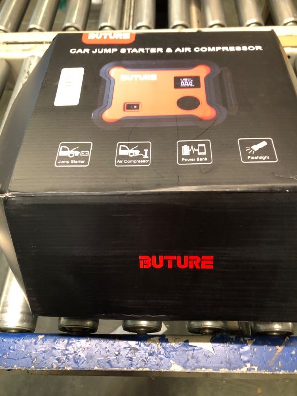 Photo 2 of BUTURE Portable Car Jump Starter with Air Compressor 150PSI 2500A 23800mAh Battery Booster Pack All Gas/8.0L Diesel Digital Tire Inflator Fast Battery Charger 3.0 with 120W DC Out