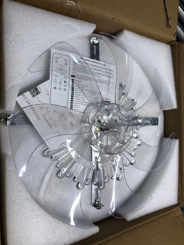 Photo 3 of **PARTS ONLY**Low Profile Ceiling Fan with Lights,110v Modern Dimmable Flower Shape Ceiling Light Fan with Remote Control/app Control,Timing 6 Gear Speeds Fan Ceiling Lamp.