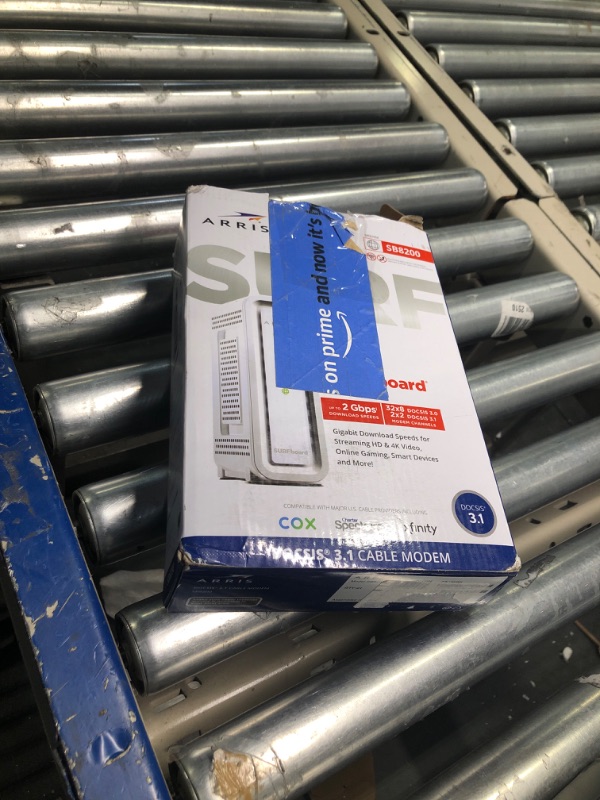 Photo 2 of ARRIS Surfboard | SB8200 DOCSIS 3.1 Modem (1 Gbps Max Internet Speeds) & W130 mAX Plus Mesh AX7800 WiFi 6 AX Router System Bundle (WiFi Coverage 6,000 sq ft) | Mesh with Your Cable Internet DOCSIS 3.1 Modem + AX7800 Mesh System