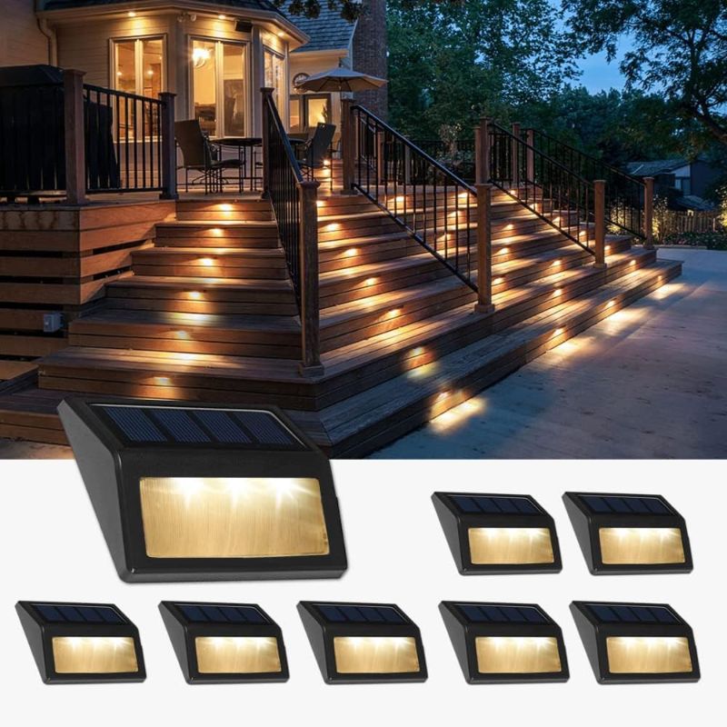 Photo 2 of 
Follateas Solar Lights Outdoor, Waterproof Solar Powered Deck Step Lights for Patio Garden Backyard Garage Driveway Pathway Outside Wall Lighting (Warm...