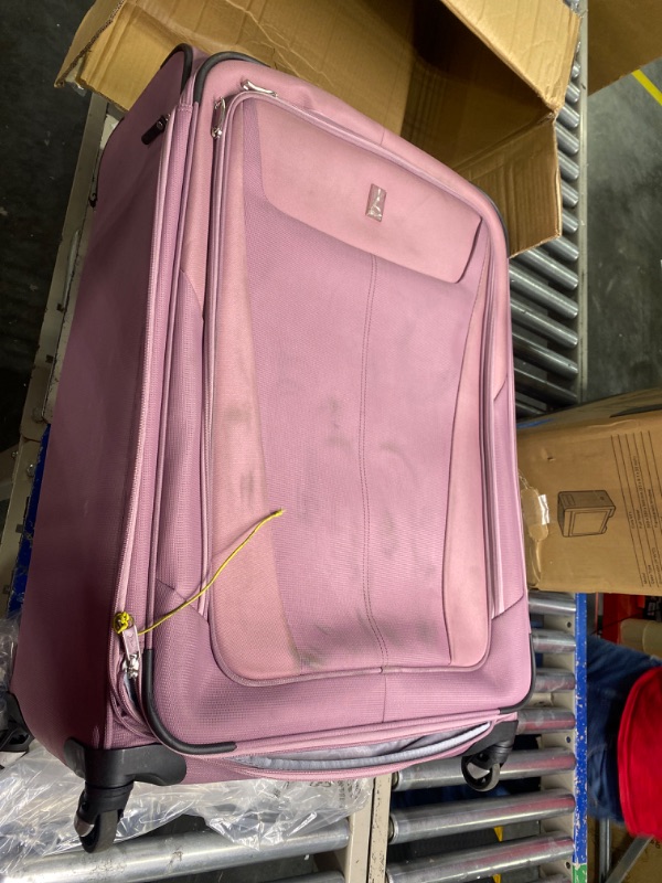 Photo 1 of Travelpro Maxlite 5 Softside Expandable Luggage with 4 Spinner Wheels, Lightweight Suitcase, Men and Women, Orchid Pink Purple, Checked-Large 29-Inch Orchid Pink Purple Checked-Large 29-Inch
