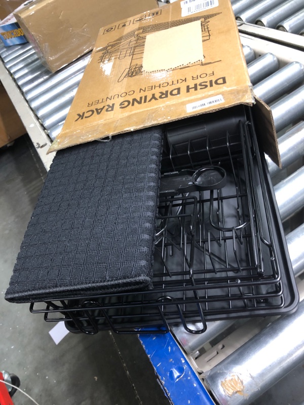 Photo 1 of MAJALiS Kitchen Dish Drying Rack, 2 Tier Dish Drainers Shelf Help to Kitchen Counter Save Space, Multifunctional Stainless Steel Dish Strainers with Utensil Holder, Cups Holder, Black Black - Upgrade Stainless Steel