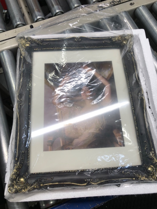 Photo 3 of 11x14 Picture Frames Matted for 8x10 Photo, Baroque Style Picture Frame 11x14, Table Top and Wall Mounting, Black 11x14 Black01