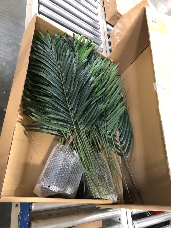 Photo 1 of 2 Pack Artificial Palm Tree, 5.2 Feet Tall Fake Trees with 20 Trunks, Potted Faux Plant for Indoor Outdoor, Modern Decor for Home, Office, Housewarming Gift