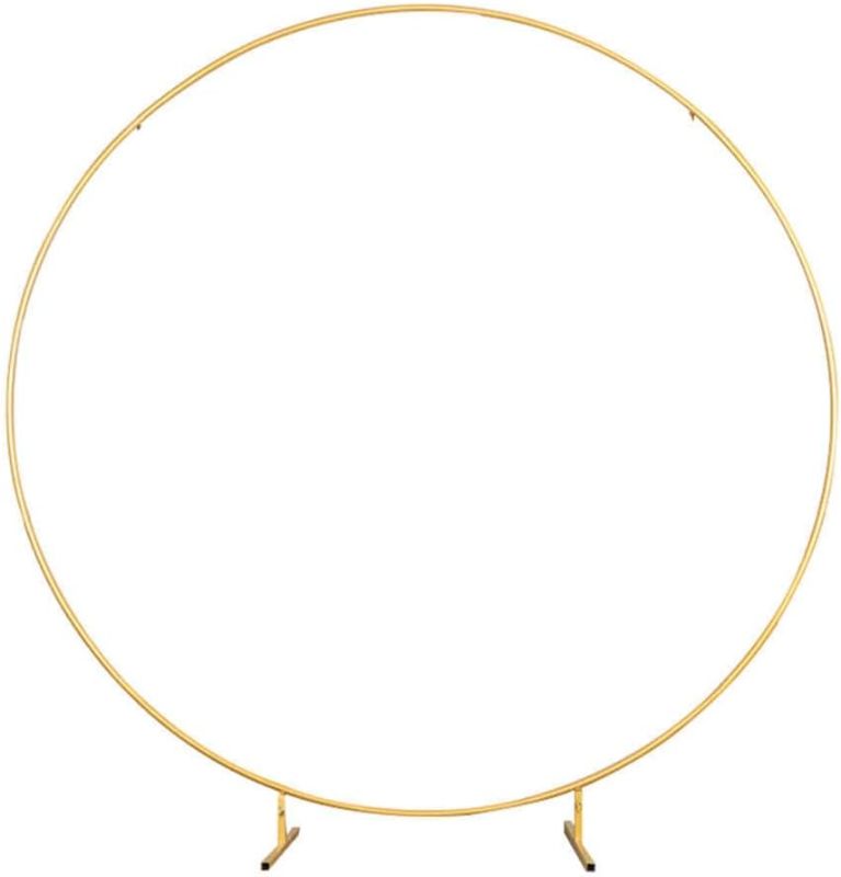 Photo 3 of 7.2ft Round Backdrop Stand, Balloon Arch Stand,Metal Circle Wedding Arch Frame for Wedding, Birthday Party, Baby Shower Decoration, Background Decoration (Gold)