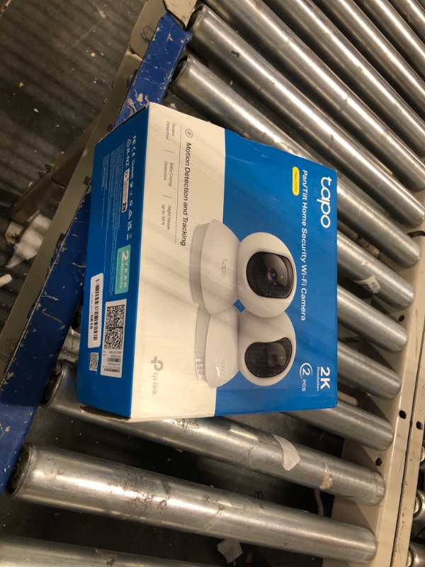 Photo 2 of **One has a broken base**TP-Link Tapo 2K Pan/Tilt Security Camera for Baby Monitor, Dog Camera w/ Motion Detection, Motion Tracking, 2-Way Audio, Night Vision, Cloud/Local Storage, Works w/ Alexa & Google Home, 2-Pack(C210P2)
