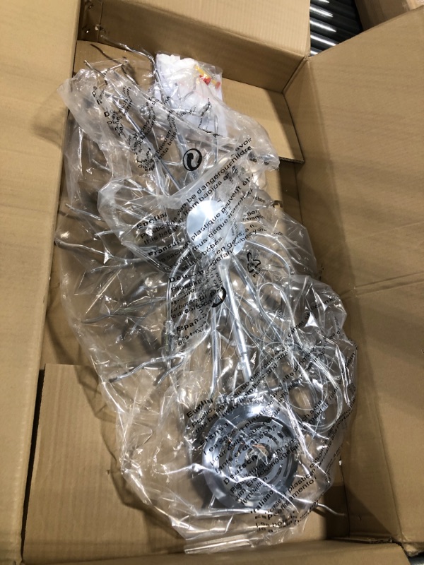 Photo 1 of Tree Branch Chandelier Silver L43 Modern Rectangular Crystal Chandelier Ceiling Hanging Light Fixtures for Living Dining Room, Foyer, Kitchen Island Rectangular L43" Silver