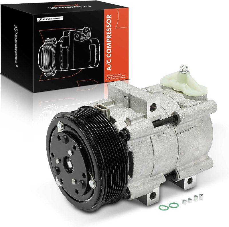 Photo 1 of A-Premium AC Compressor with 8-Groove Pulley Compatible with Ford & Lincoln Vehicles - 4.6L, 5.4L, 6.0L, 6.8L - Excursion 2003-2005, F-150 1997-2002, F-250 350 450 550 (Super Duty) 1999-2007
